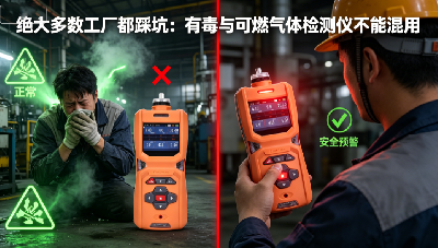 绝大多数工厂存在气体检测认知偏差，有毒气体检测仪与可燃气体检测仪不可混用